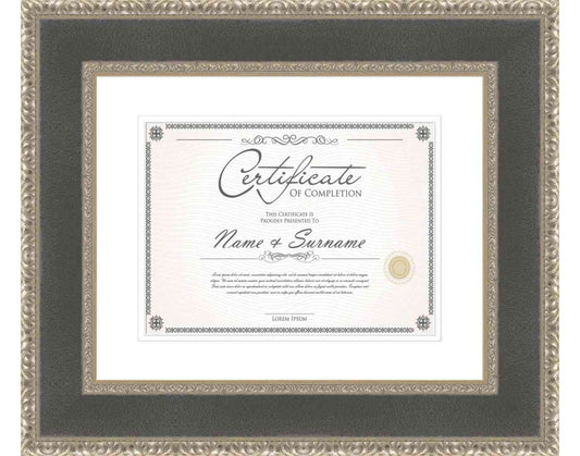 silver Frame for Certificates & Diplomas