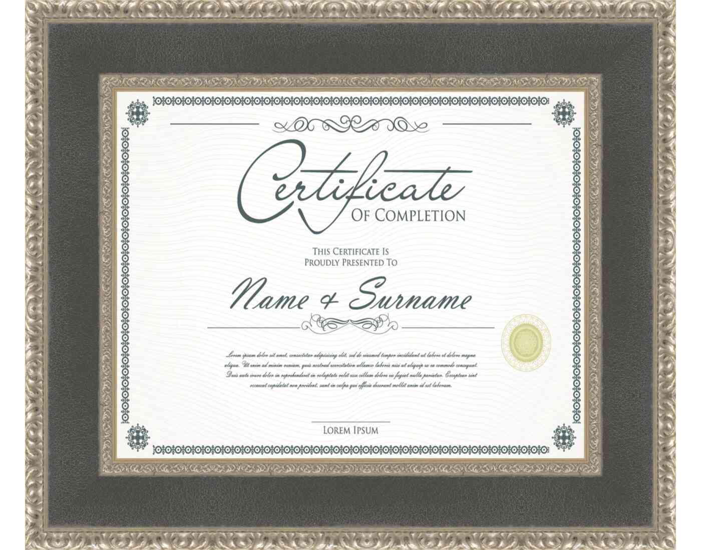 silver Frame for Certificates & Diplomas