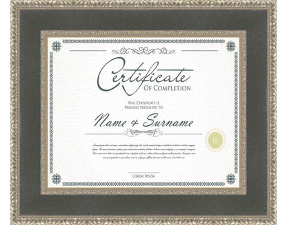 silver Frame for Certificates & Diplomas