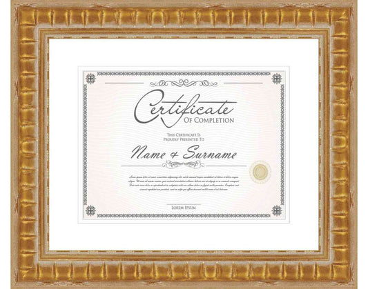 Gold Frame for Certificates & Diplomas