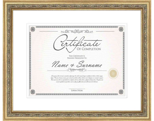 Gold Frame for Certificates & Diplomas