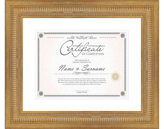 Gold Frame for Certificates & Diplomas