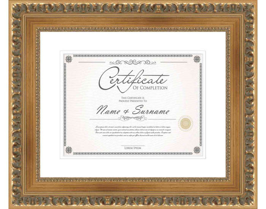 Gold Frame for Certificates & Diplomas