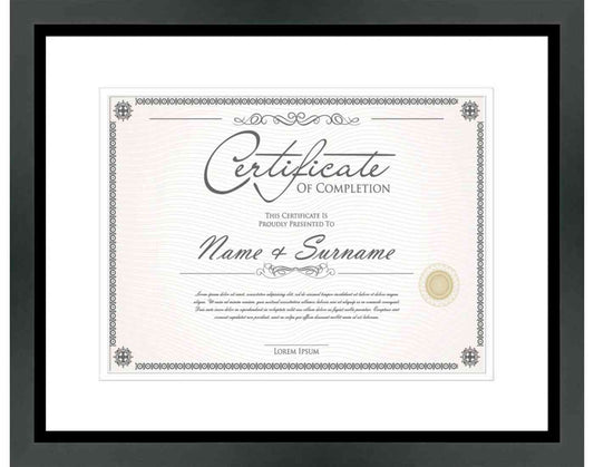 Black Frame for Certificates & Diplomas