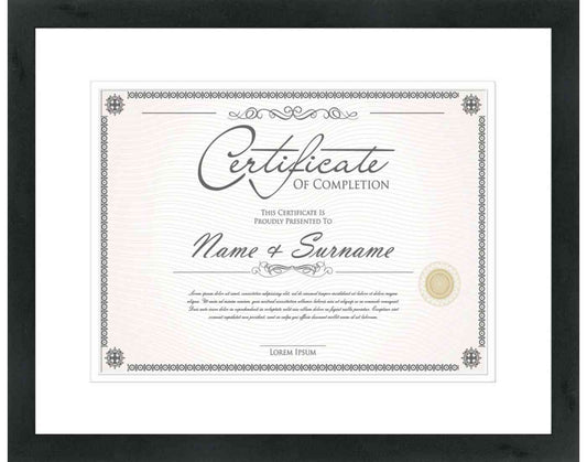 Black Frame for Certificates & Diplomas