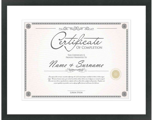 Black Frame for Certificates & Diplomas