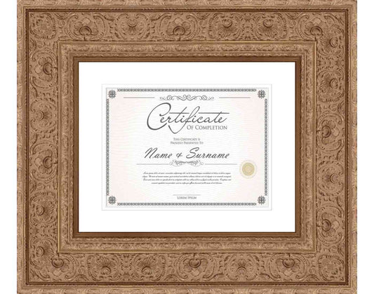 Antique Gold Frame for Certificates & Diplomas