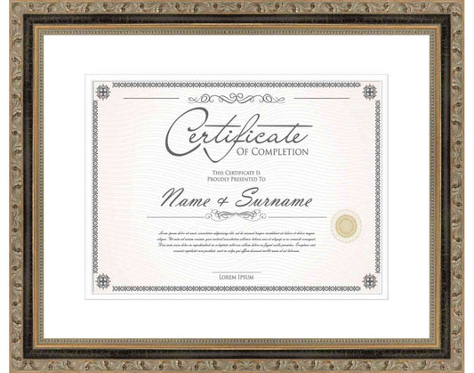Gold Frame for Certificates & Diplomas