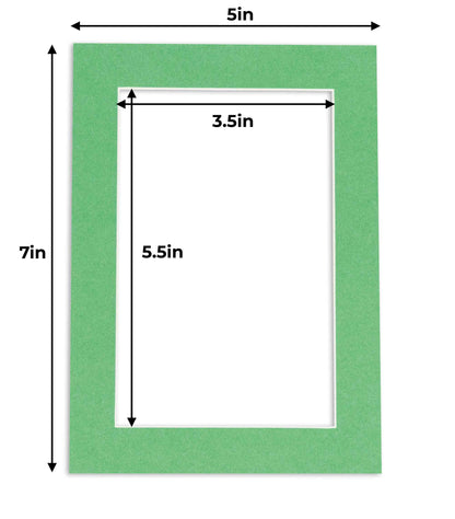 Pack of 10 Turf Green Precut Acid-Free Matboards