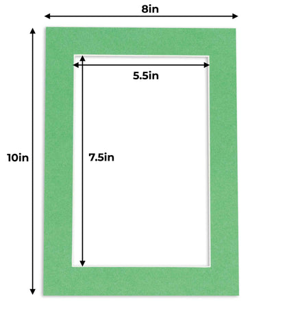 Turf Green Precut Acid-Free Matboard Set with Clear Bag & Backing