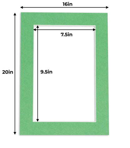 Turf Green Precut Acid-Free Matboard Set with Clear Bag & Backing