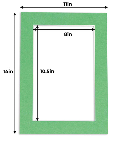 Pack of 25 Turf Green Precut Acid-Free Matboards