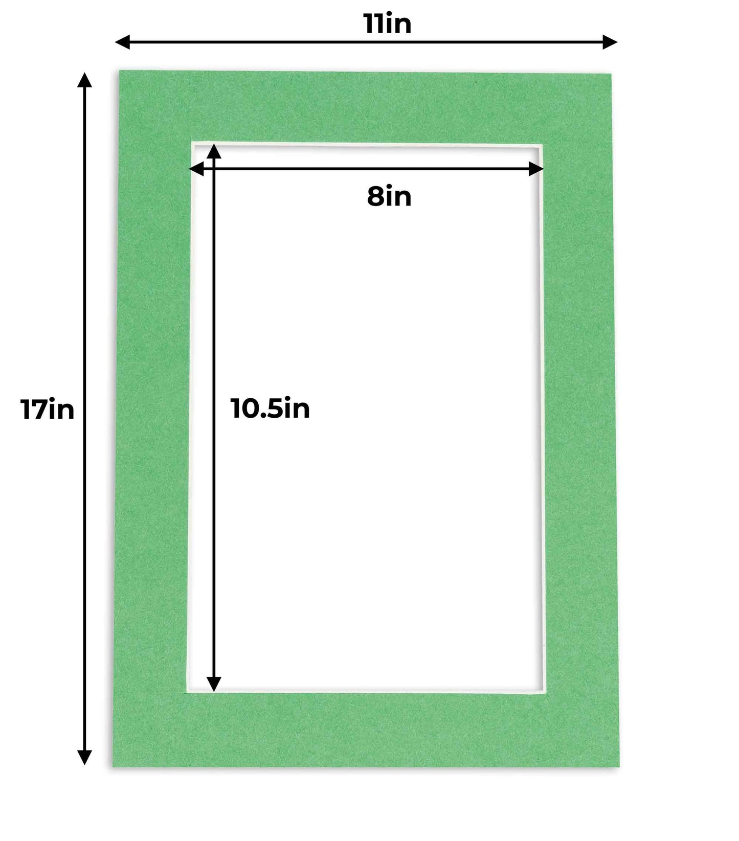 Pack of 25 Turf Green Precut Acid-Free Matboards
