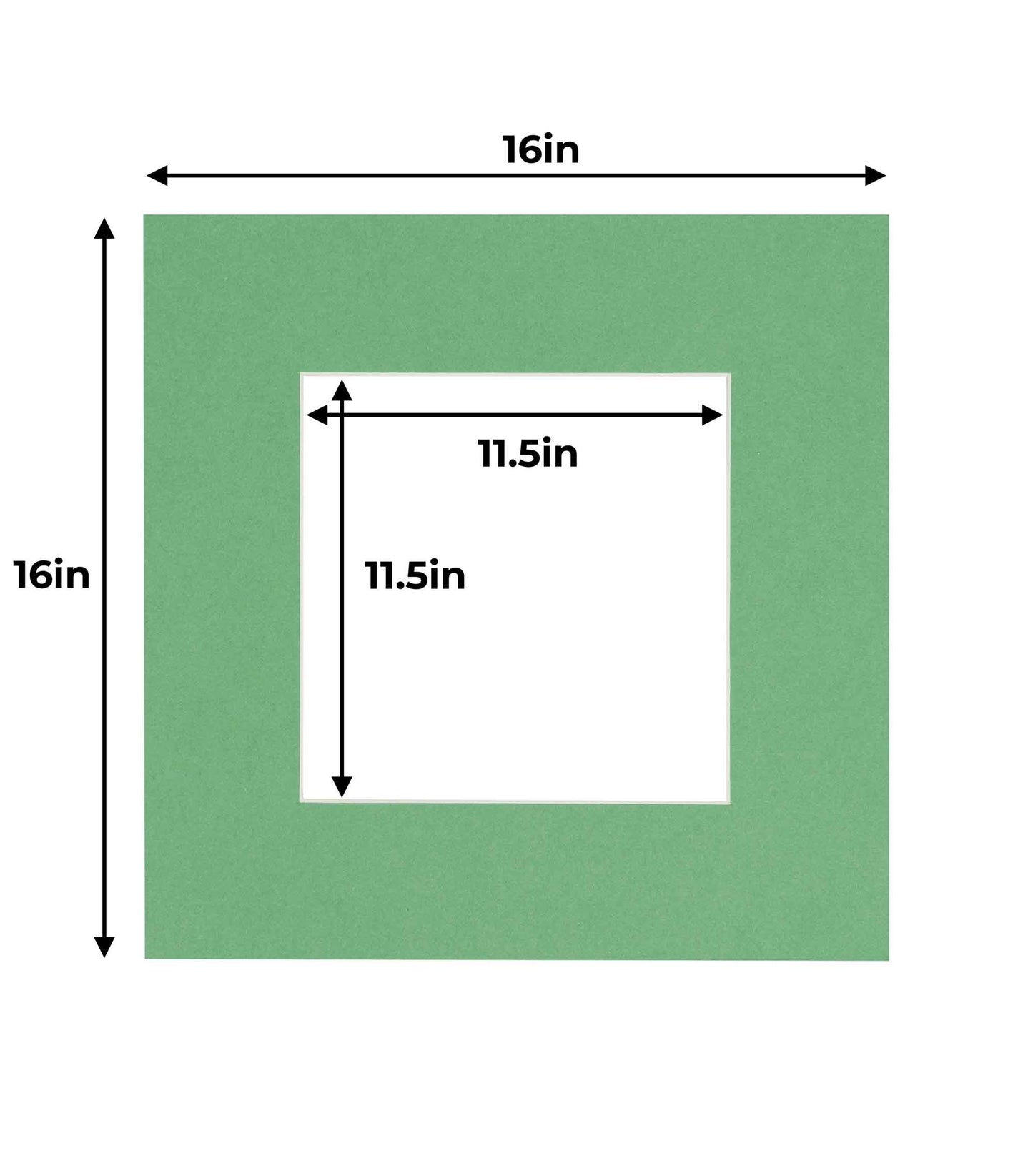 Pack of 25 Turf Green Precut Acid-Free Matboards