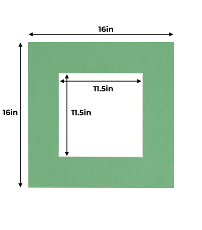 Pack of 25 Turf Green Precut Acid-Free Matboards