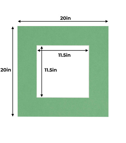 Turf Green Precut Acid-Free Matboard Set with Clear Bag & Backing