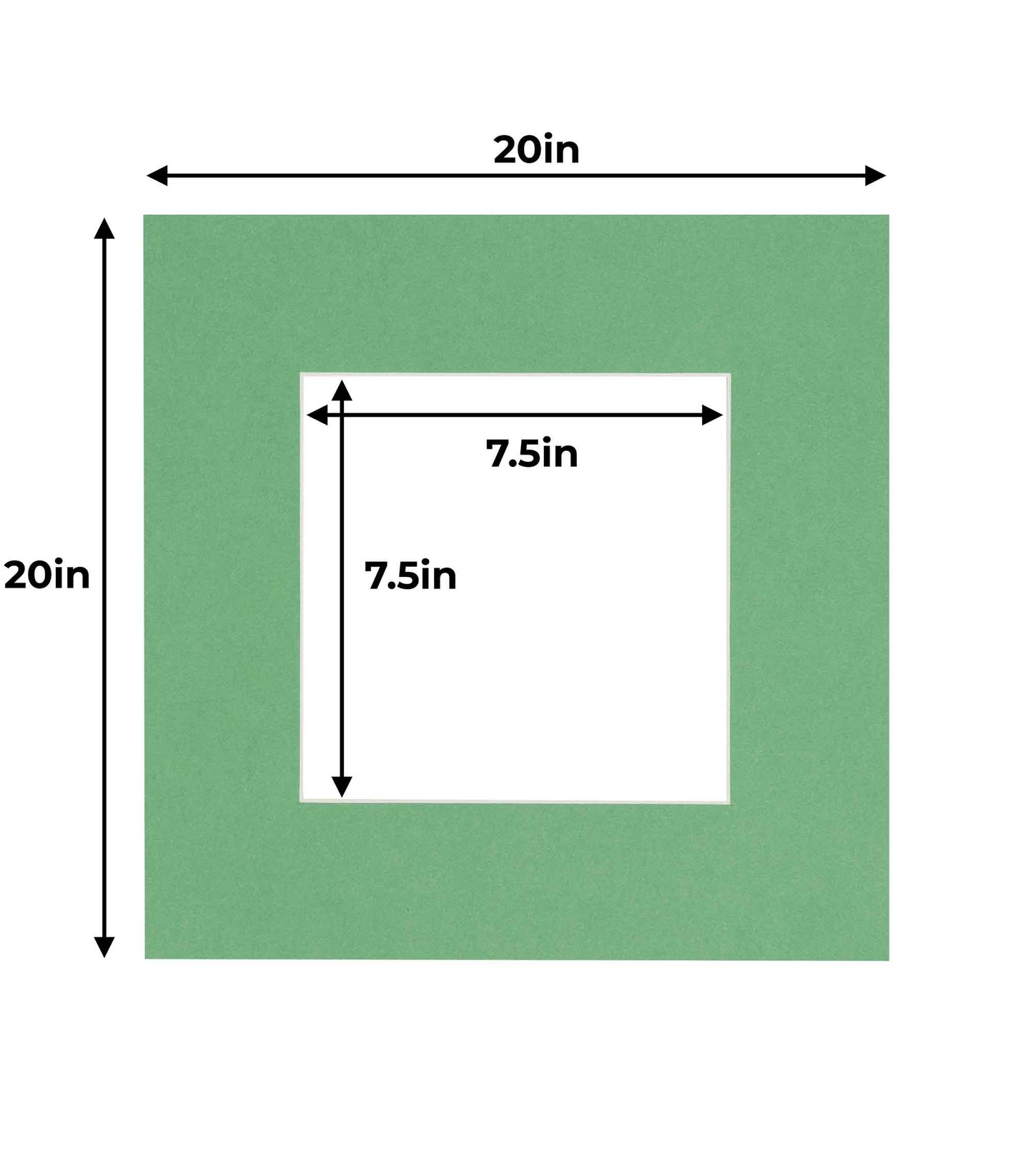 Pack of 25 Turf Green Precut Acid-Free Matboards