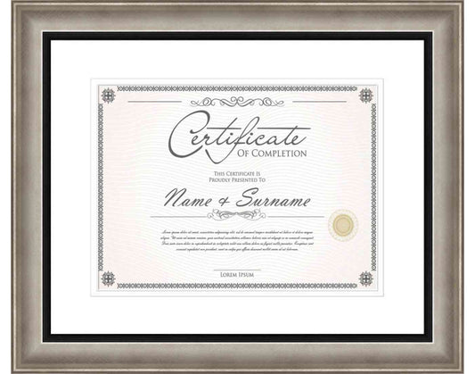Silver Frame for Certificates & Diplomas