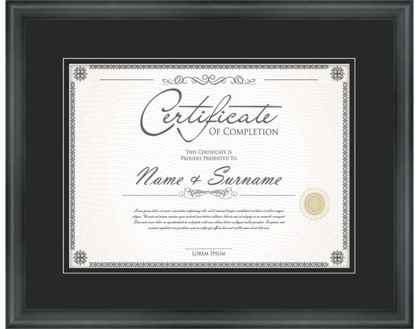 Black Frame for Certificates & Diplomas