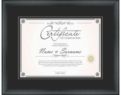 Black Frame for Certificates & Diplomas