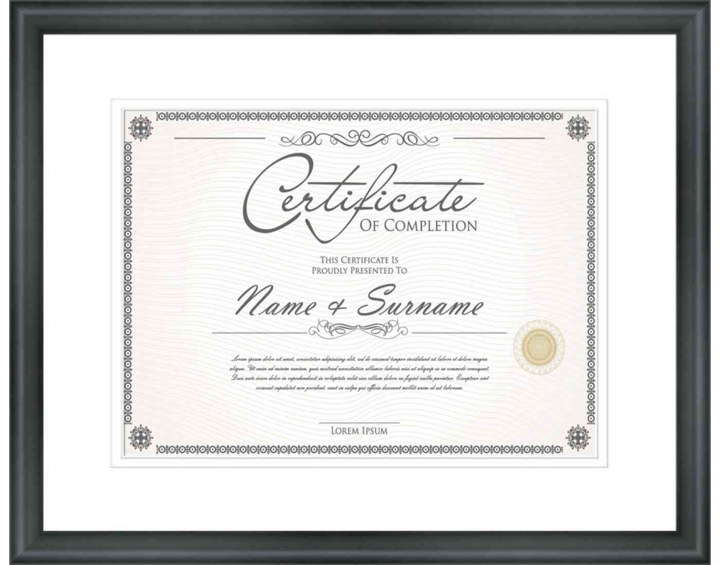 Black Frame for Certificates & Diplomas