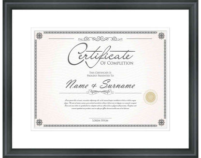 Black Frame for Certificates & Diplomas