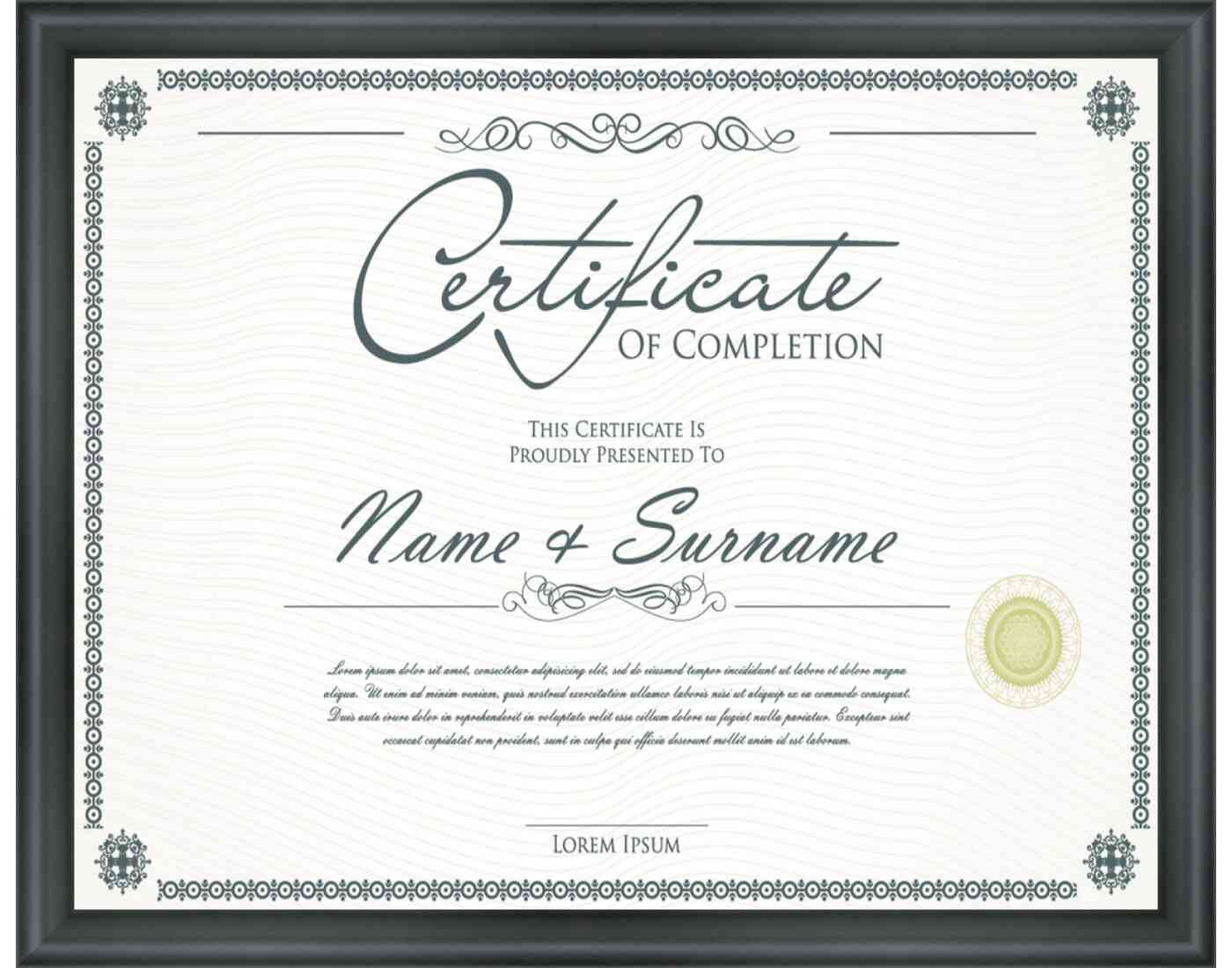 Black Frame for Certificates & Diplomas