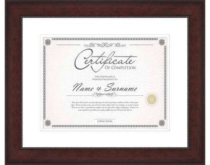 Mahogany Frame for Certificates & Diplomas