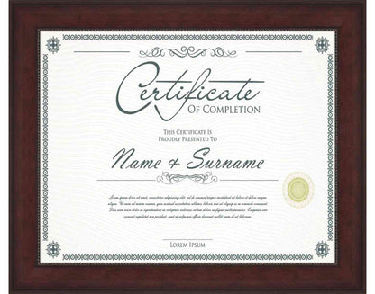 Mahogany Frame for Certificates & Diplomas