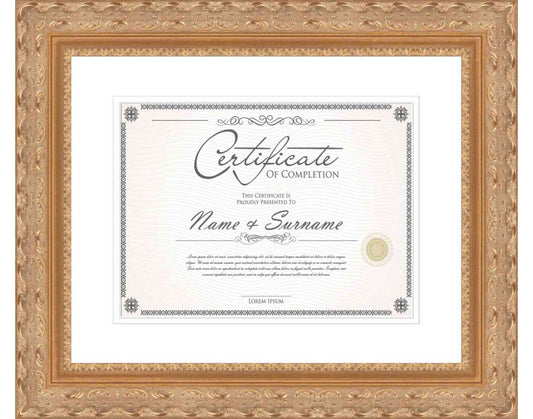Gold Frame for Certificates & Diplomas