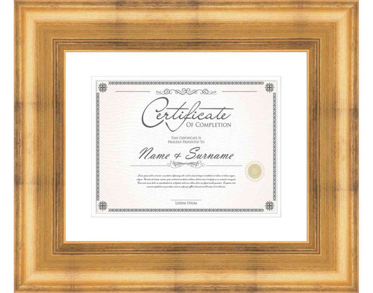 Gold Frame for Certificates & Diplomas