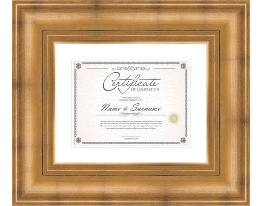 Gold Frame for Certificates & Diplomas