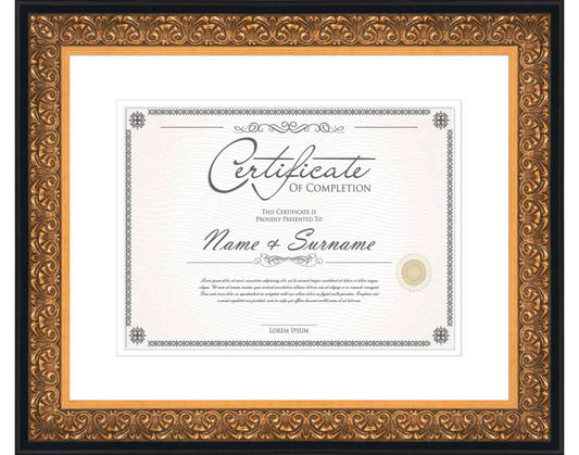 Gold Frame for Certificates & Diplomas