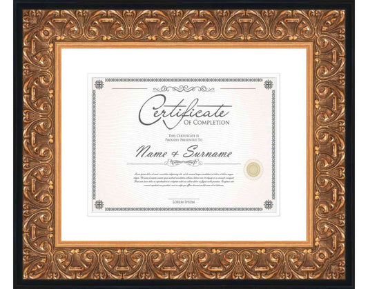 Gold Frame for Certificates & Diplomas