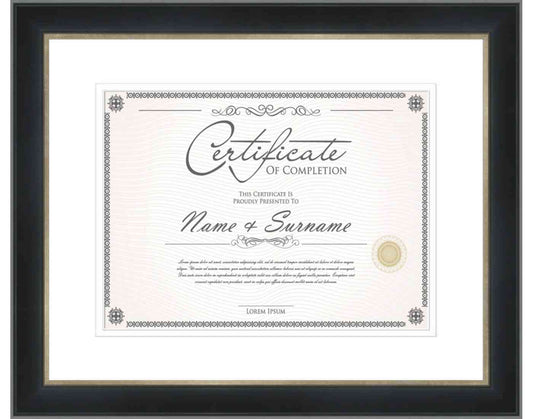 Black Frame for Certificates & Diplomas