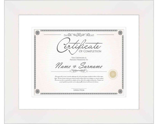 White Frame for Certificates & Diplomas