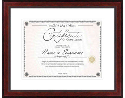 Mahogany Frame for Certificates & Diplomas