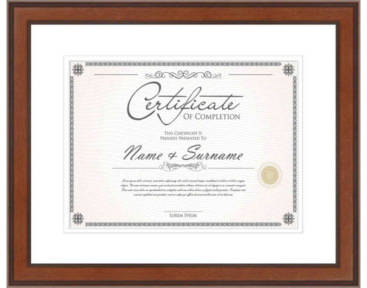 Walnut Frame for Certificates & Diplomas