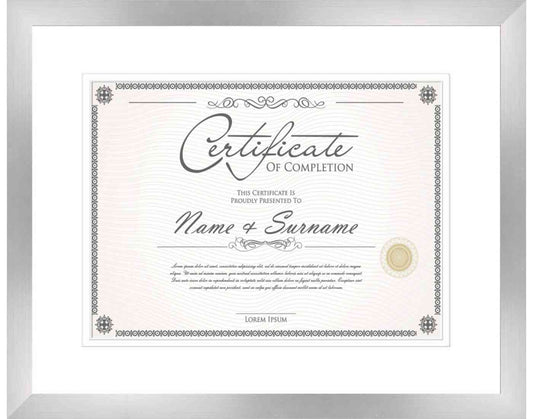 Silver Frame for Certificates & Diplomas