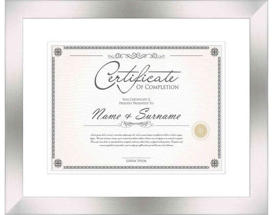 Silver Frame for Certificates & Diplomas
