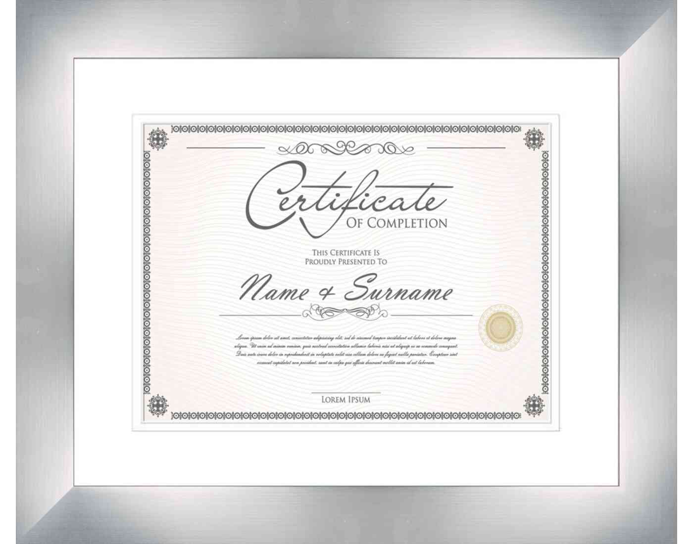 Silver Frame for Certificates & Diplomas