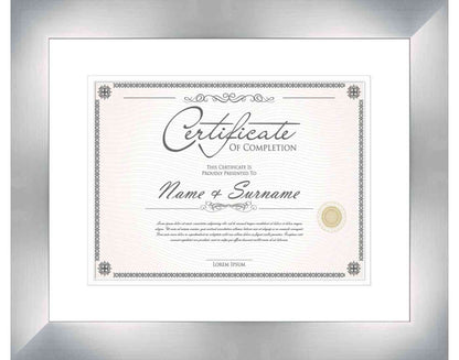 Silver Frame for Certificates & Diplomas