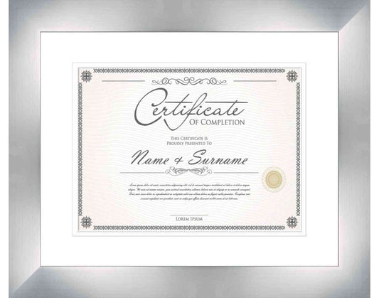 Silver Frame for Certificates & Diplomas
