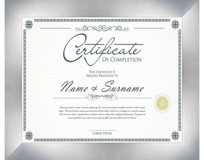 Silver Frame for Certificates & Diplomas