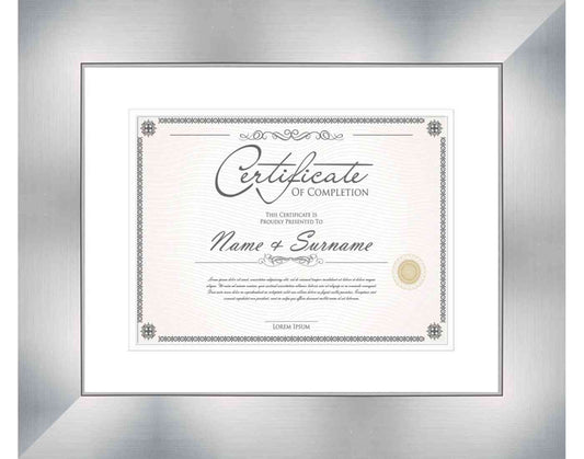 Silver Frame for Certificates & Diplomas