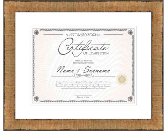 Gold Frame for Certificates & Diplomas