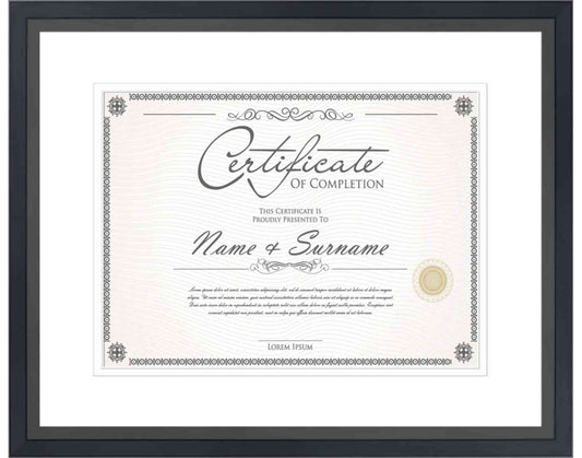 Black Frame for Certificates & Diplomas