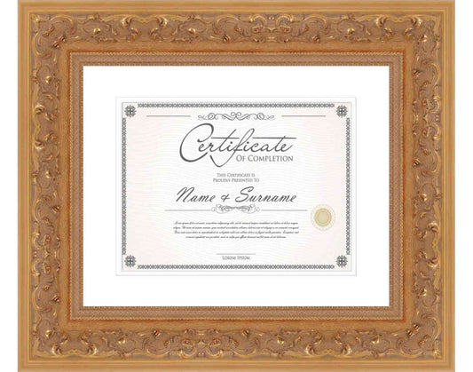 Gold Frame for Certificates & Diplomas