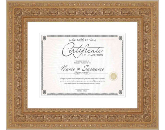 Gold Frame for Certificates & Diplomas