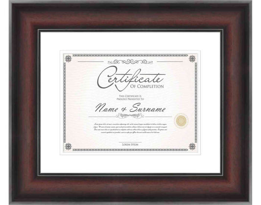 Mahogany Frame for Certificates & Diplomas